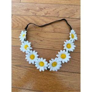 White Elastic Mini Daisy Headband Flower Crown